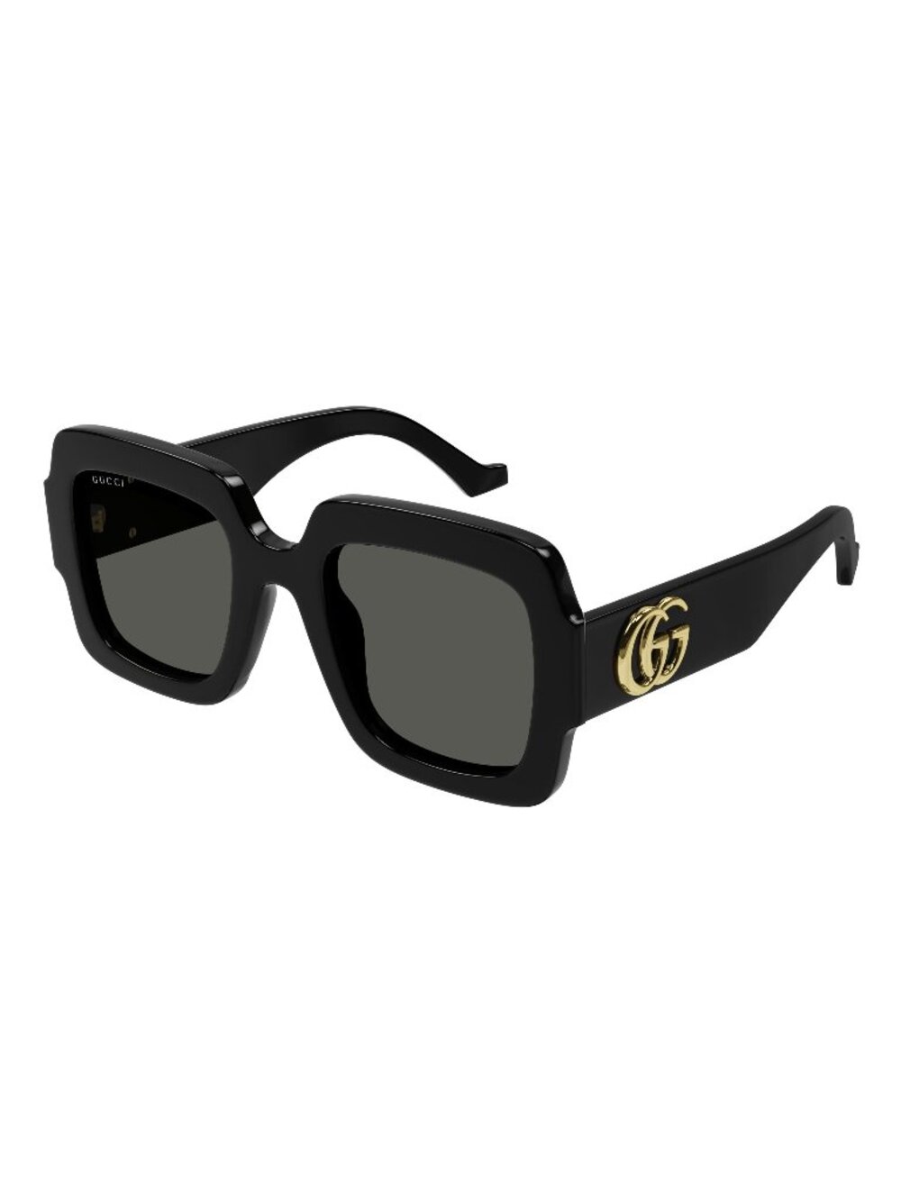 New Gucci Women's Sunglasses Black Square Grey Lens Acetate Frame GG1547S 001 50